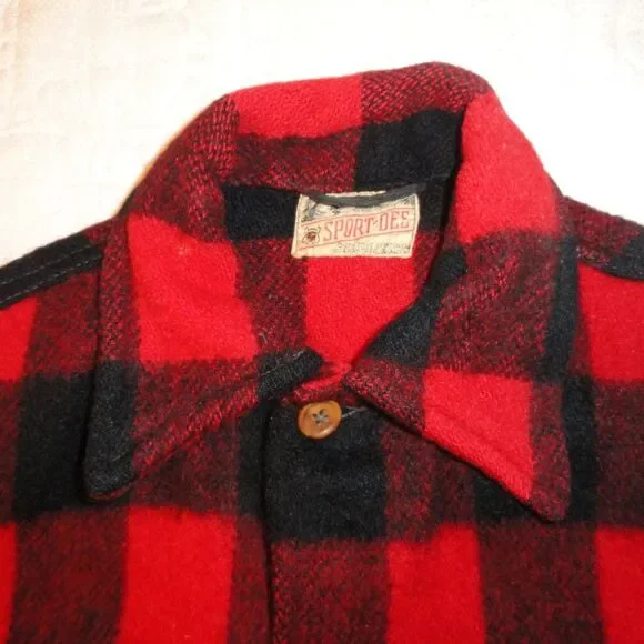Vintage Wool Vest Buffalo Plaid Hunter Vest 100% Wool - Picture 2 of 8